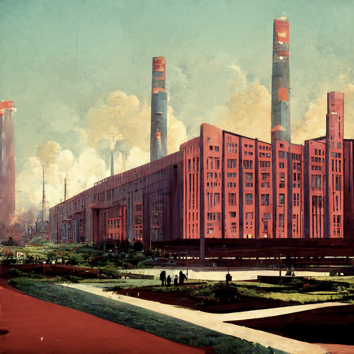 The outside of a factory